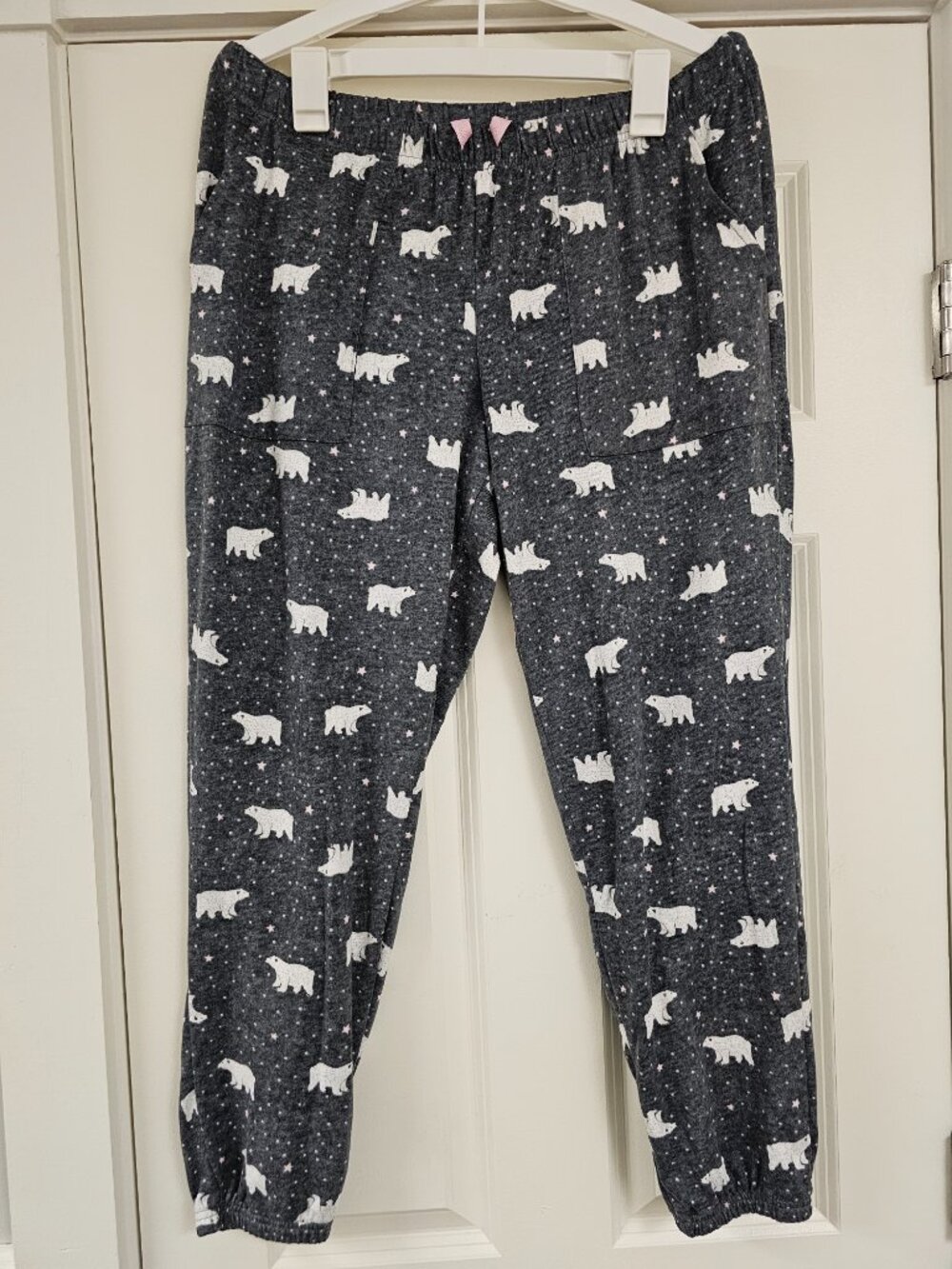Joyspun women's Brushed Hacci knit sleep joggers/pajama pants, size Large
